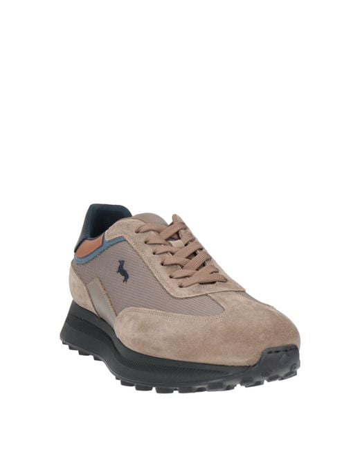 Harmont & Blaine Brown Taupe Sneakers Leather, Textile Fibers for men