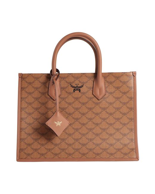 MCM Brown Handbag Textile Fibers