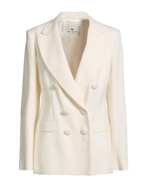 Etro Natural Blazer Viscose, Virgin Wool, Elastane