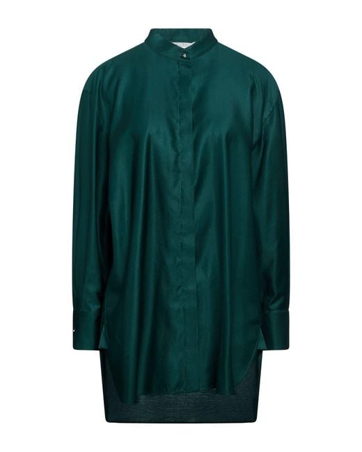 Max Mara Green Dark Shirt Cotton