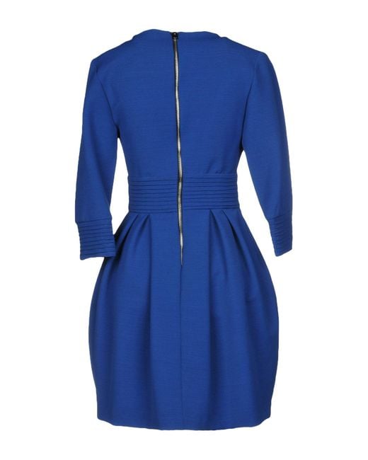 Nora Barth Blue Bright Mini Dress Viscose, Polyester, Wool, Elastane