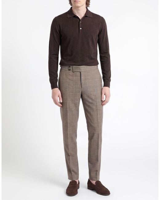 Isaia Gray Pants Virgin Wool, Elastane for men