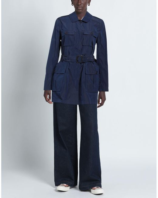 Aspesi Blue Overcoat & Trench Coat Polyester