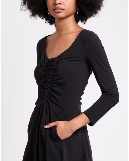 High Black Tech Midi Dress Nylon, Elastane