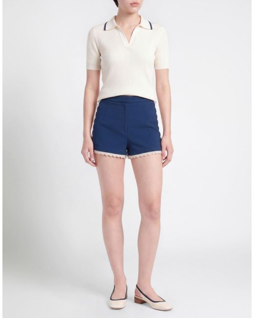 Elisabetta Franchi Blue Shorts & Bermuda Shorts Polyester, Elastane