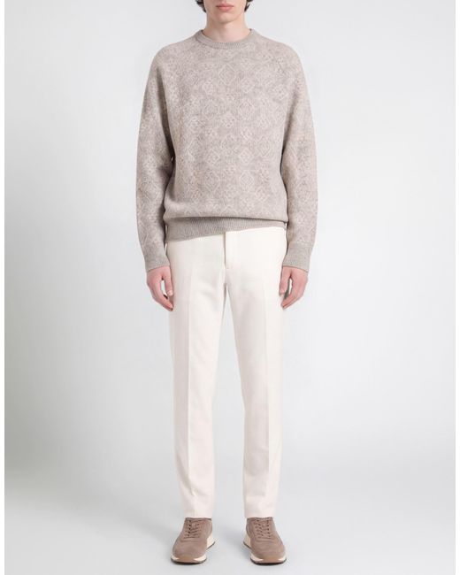 Brunello Cucinelli White Light Sweater Alpaca Wool, Cotton, Polyamide, Wool for men