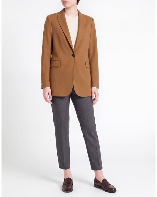 Circolo 1901 Brown Camel Blazer Cotton, Elastane