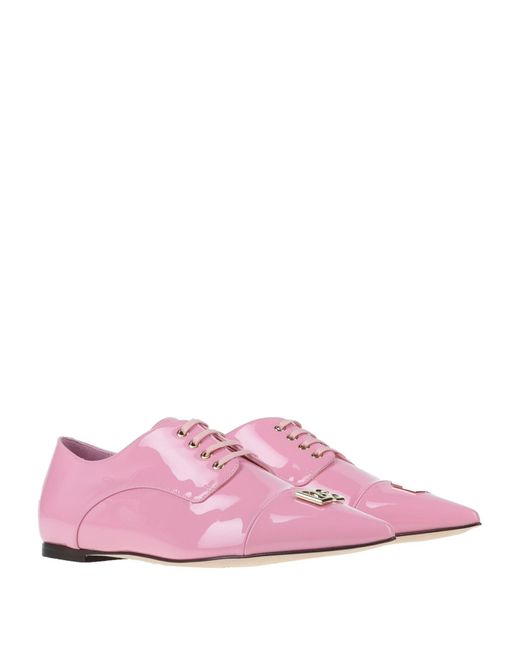 Dolce & Gabbana Pink Lace-up Shoes