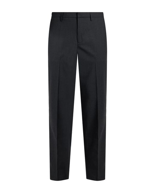 Department 5 Blue Charcoal Pants Virgin Wool, Polyester, Elastane for men