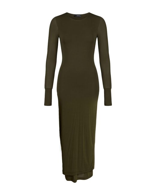 Wardrobe NYC Green Military Maxi Dress Viscose, Elastane
