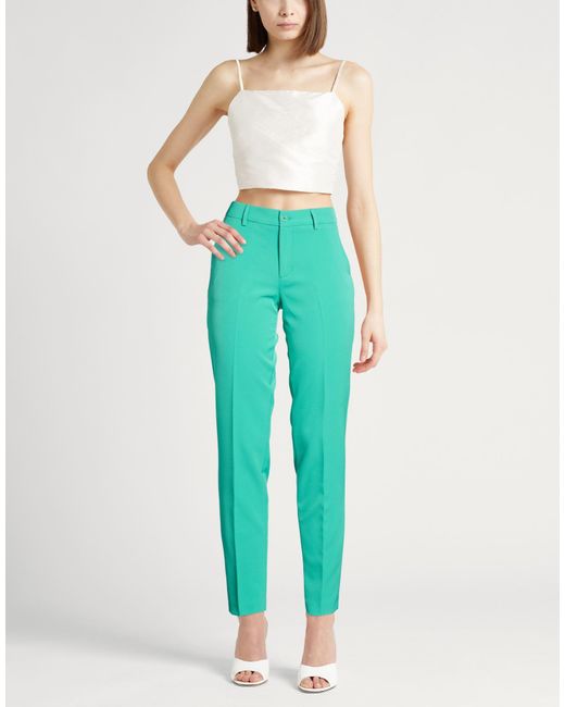 Liu Jo Green Better Emerald Pants Polyester, Elastane