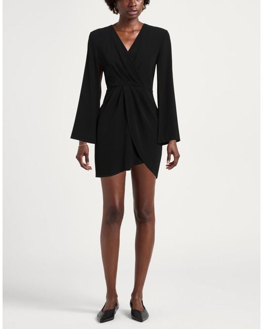 Motel Black Mini Dress Polyester, Elastane