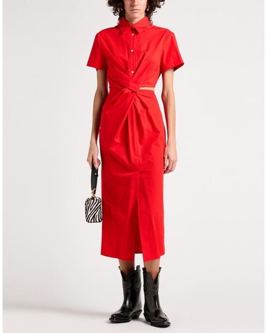MSGM Red Midi Dresses