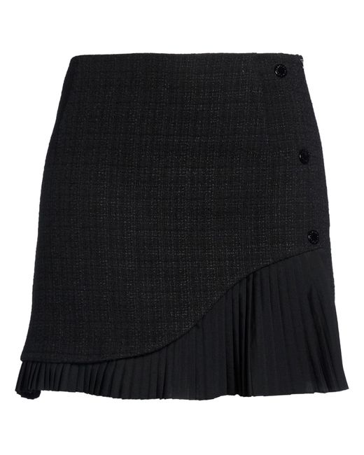 Sandro Black Mini Skirt Cotton, Viscose, Acrylic, Polyamide, Polyester