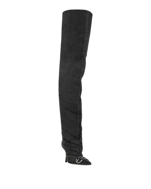 DIESEL Black Charcoal Boot Textile Fibers