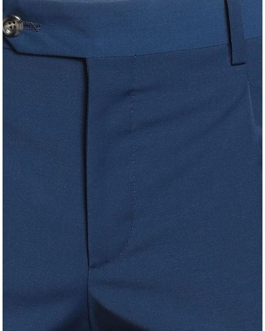 Barba Napoli Blue Pants Polyester, Wool, Elastane for men