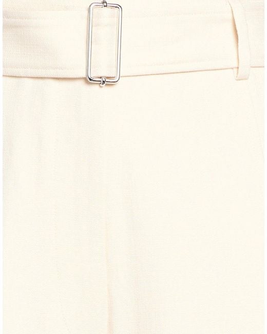 MSGM White Cream Pants Viscose, Polyester, Elastane