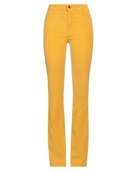 Jacob Cohen Yellow Pants Cotton, Lyocell, Elastane, Polyester