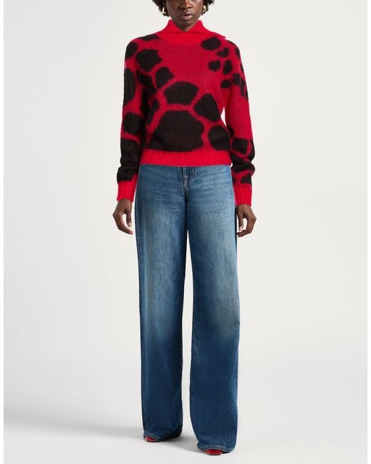 MCM Red Turtleneck Polyamide, Mohair Wool, Wool