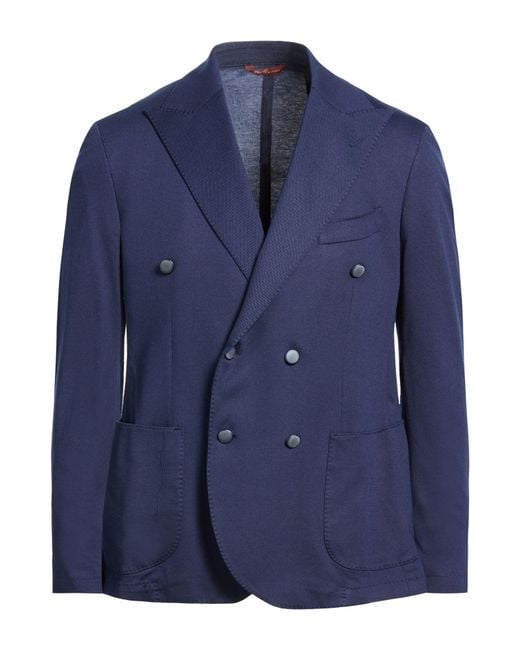 TWENTY-ONE by ANTONIO CARNEVALE Blue Blazer Cotton, Polyamide for men