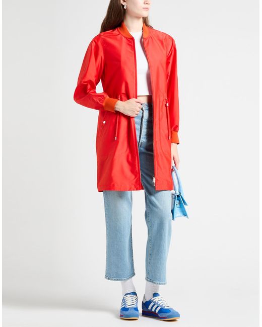 Moorer Red Overcoat & Trench Coat