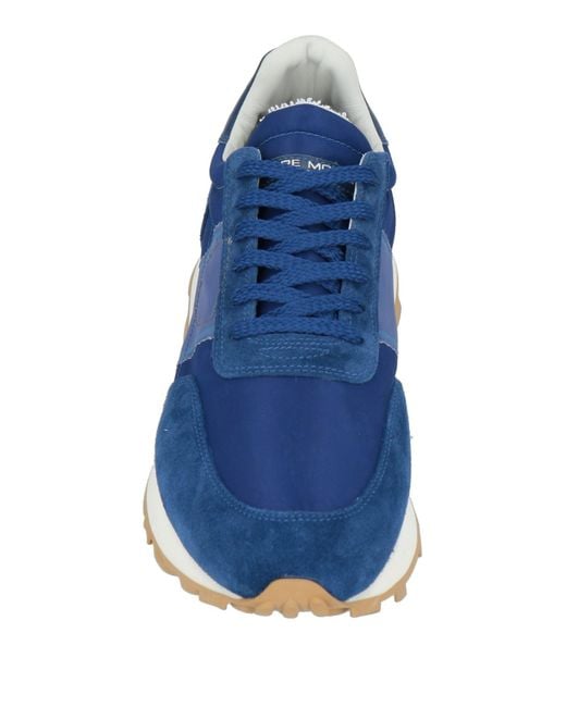 Philippe Model Blue Bright Sneakers Leather, Textile Fibers for men