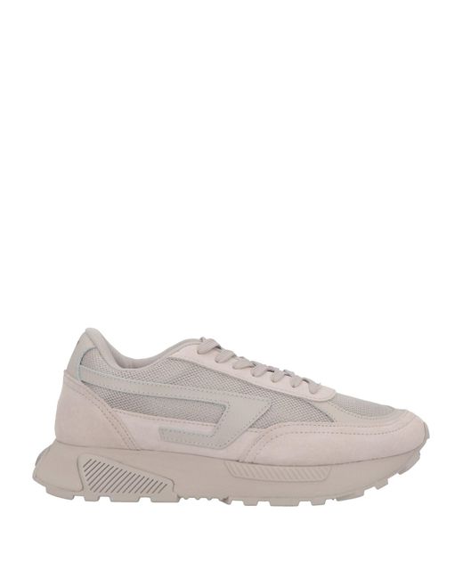 DIESEL Gray Sneakers Leather, Textile Fibers