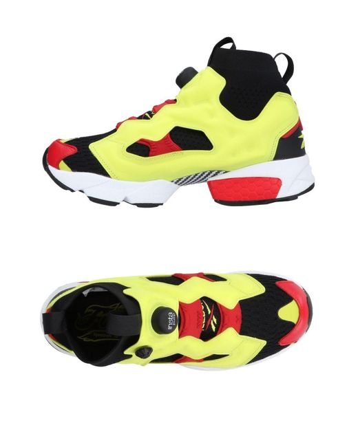reebok high tops yellow