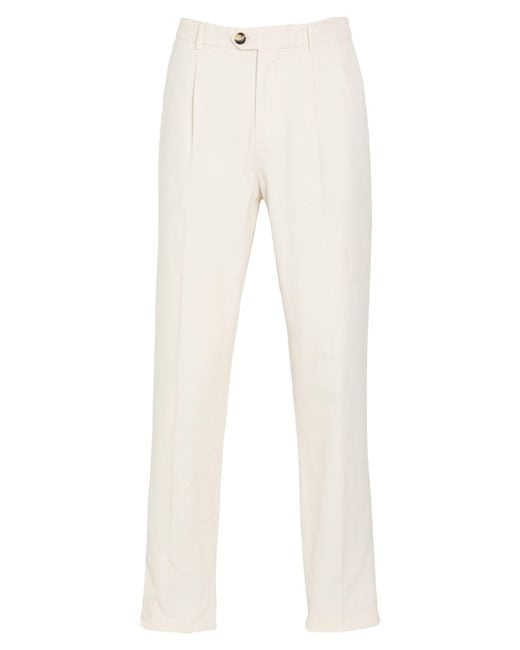 Brunello Cucinelli White Pants Cotton for men