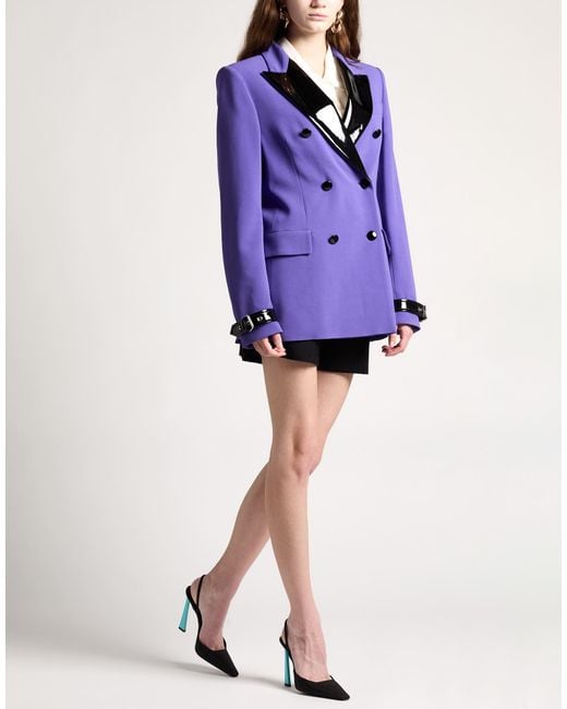 Moschino Purple Blazer Viscose, Elastane, Polyester, Polyurethane Resin