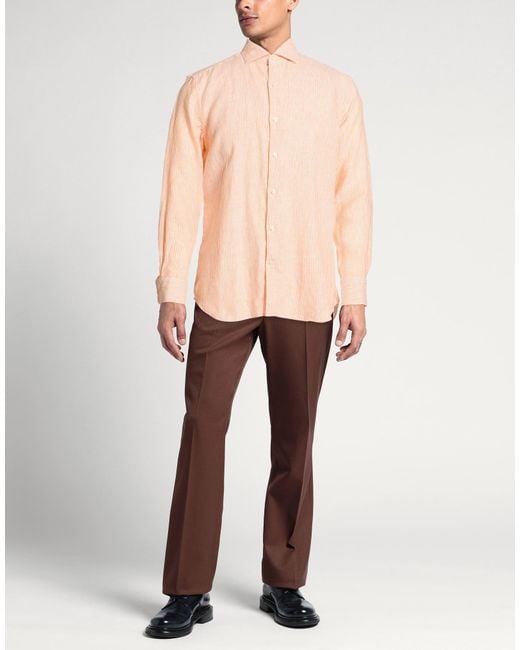 Savile Row Pink Shirt Linen for men