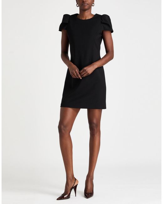 McQueen Black Mini Dress Wool, Elastane