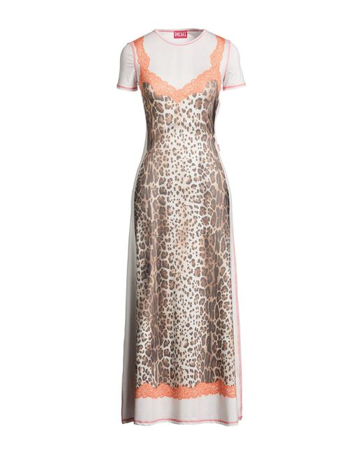 DIESEL Natural Light Maxi Dress Polyester, Elastane