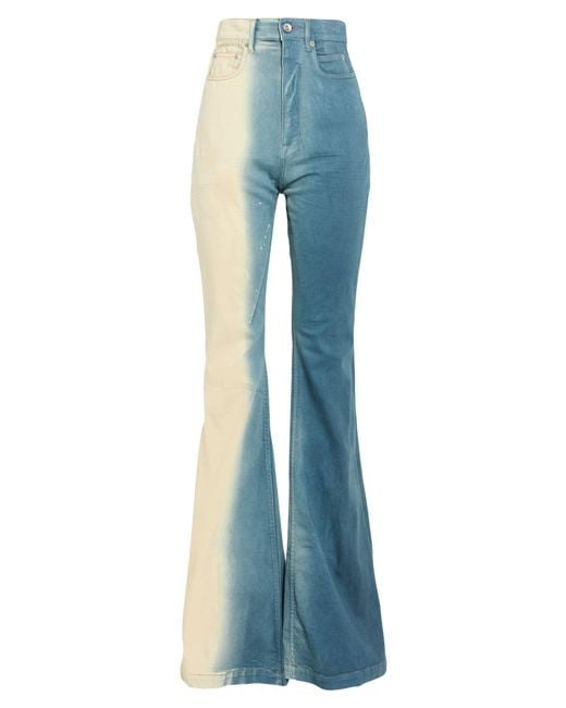 Rick Owens Blue Slate Jeans Cotton, Polyester, Rubber