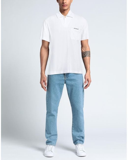 Palm Angels White Polo Shirt for men