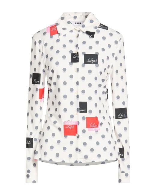 MSGM White Shirt Polyester, Elastane