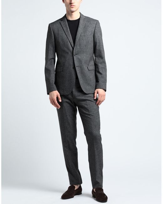 Manuel Ritz Gray Suit Polyester, Viscose, Elastane for men