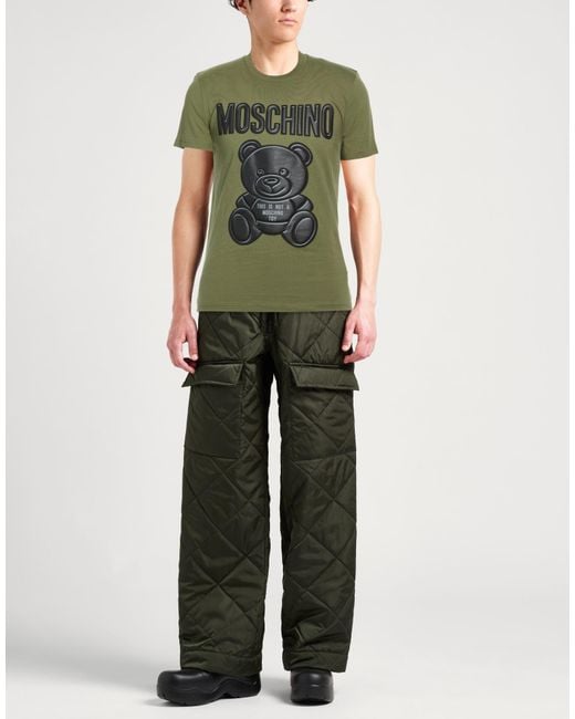 Moschino Green Military T-Shirt Cotton for men
