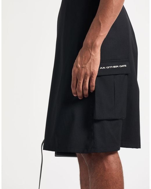 AN OTHER DATE Black Midi Skirt Polyester, Wool, Elastane for men