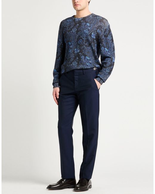 Versace Blue Pants Wool for men