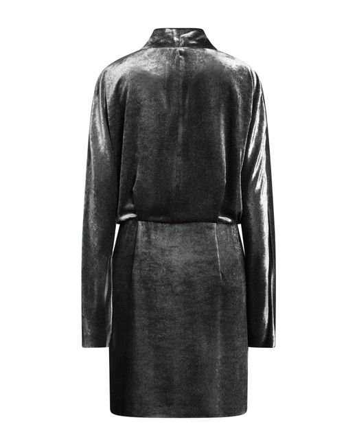 Alberta Ferretti Black Lead Mini Dress Viscose, Silk