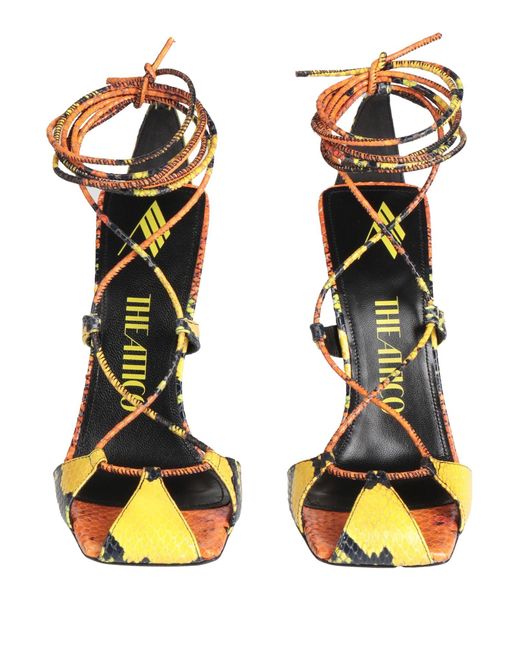 The Attico Metallic Marigold Sandals Leather
