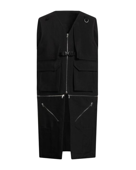 Rick Owens Black Overcoat & Trench Coat Cotton for men