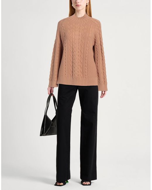 Diana Gallesi Brown Turtleneck Viscose, Polyester, Polyamide