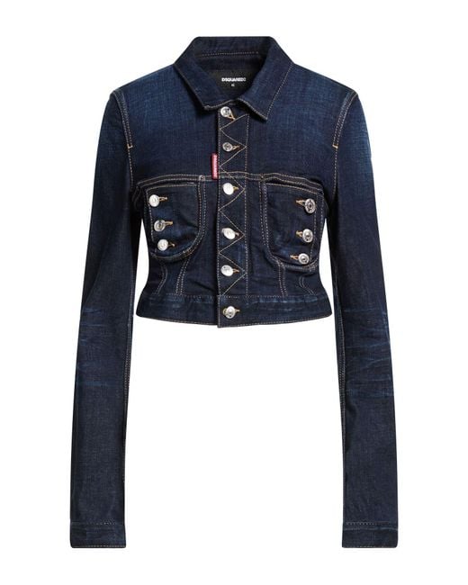 DSquared² Blue Denim Outerwear Cotton, Elastane