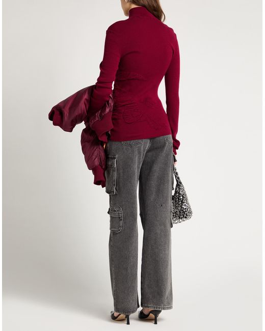 Burberry Red Burgundy Turtleneck Cashmere, Polyester, Polyamide, Elastane