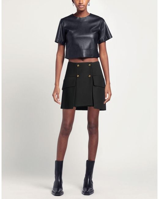 Seafarer Black Mini Skirt Merino Wool, Viscose, Elastane, Silk