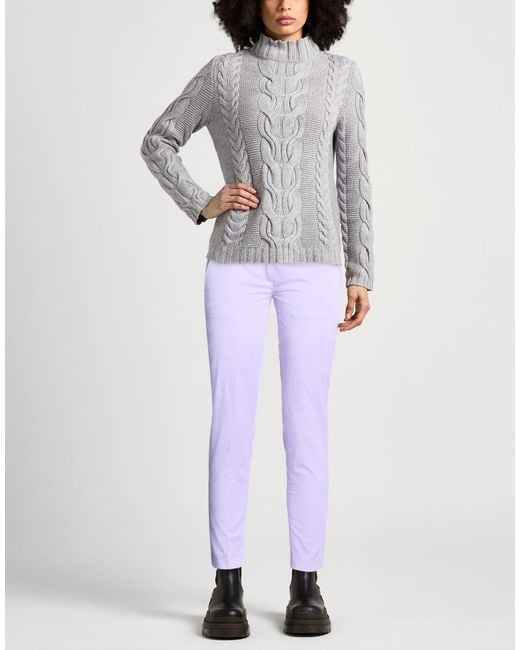 Dondup Purple Pants Cotton, Silk, Elastane