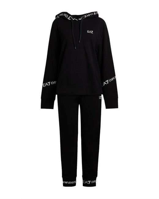 EA7 Black Tracksuit Cotton, Elastane