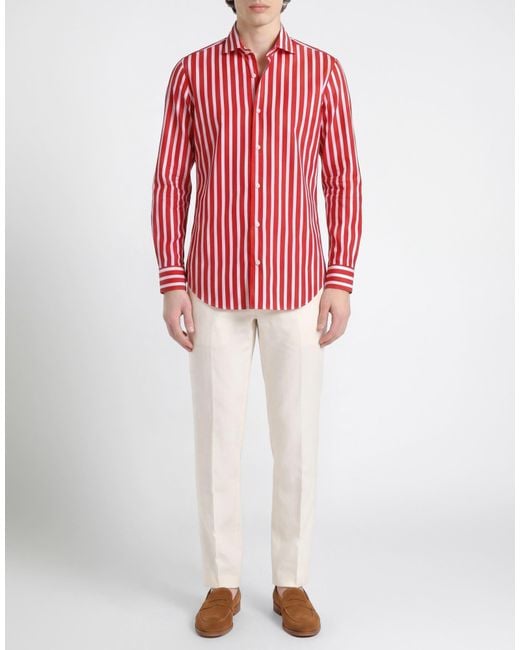 SANNINO Napoli Red Shirt Cotton for men